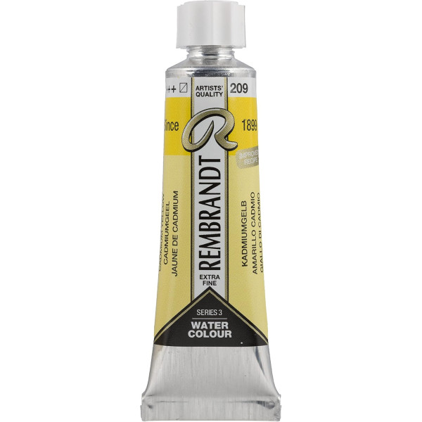 photo-Peinture aquarelle - Extra-fine - Jaune cadmium - 209 - Rembrandt - Tube 10ml