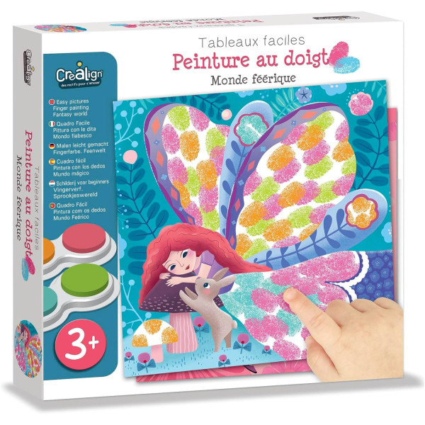 photo-Peinture au doigt - Dès 3 ans - 6 tableaux à décorer + 1 encreur - Activité manuelle