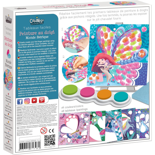 Peinture au doigt - Dès 3 ans - 6 tableaux à décorer + 1 encreur - Activité manuelle