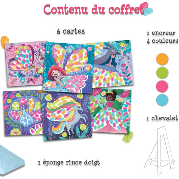 Peinture au doigt - Dès 3 ans - 6 tableaux à décorer + 1 encreur - Activité manuelle