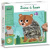 photo-Jeu créatif - Cartes à décorer avec de la laine - 5 modèles animaux - Dès 3 ans - Activité manuelle