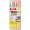 photo-Surligneurs - Double pointe - Jaune fluo + 6 couleurs pastel - Mine biseautée - Apli
