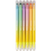 Surligneurs - Double pointe - Jaune fluo + 6 couleurs pastel - Mine biseautée - Apli