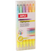 Surligneurs - Double pointe - Jaune fluo + 6 couleurs pastel - Mine biseautée - Apli