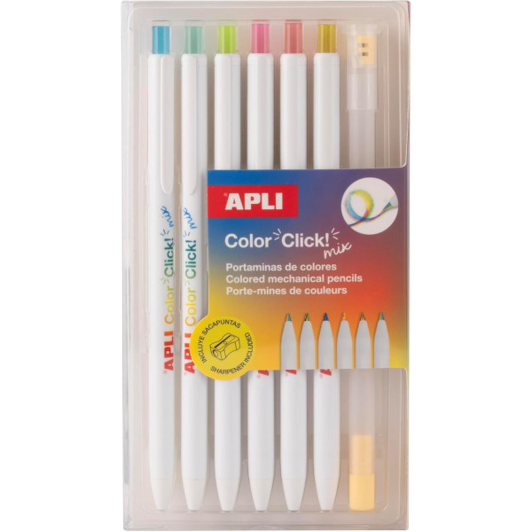 photo-Porte-mines - Mine de 3mm - Couleurs assorties - Taille crayon inclus - Apli
