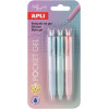 photo-Stylos - Encre gel bleue - Mine 0,5mm - Couleurs pastel - Rétractable - Apli