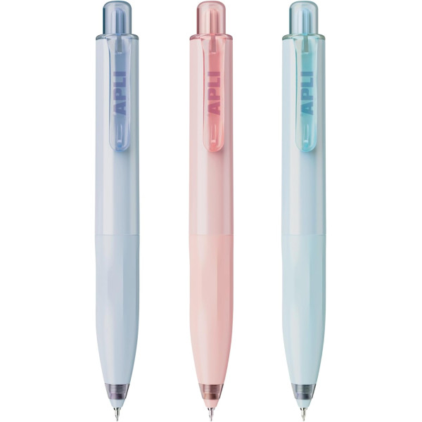 Stylos - Encre gel bleue - Mine 0,5mm - Couleurs pastel - Rétractable - Apli