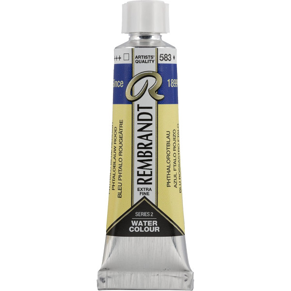 photo-Peinture aquarelle - Extra-fine - Bleu Phtalo rouge - 583 - Rembrandt - Tube 10ml