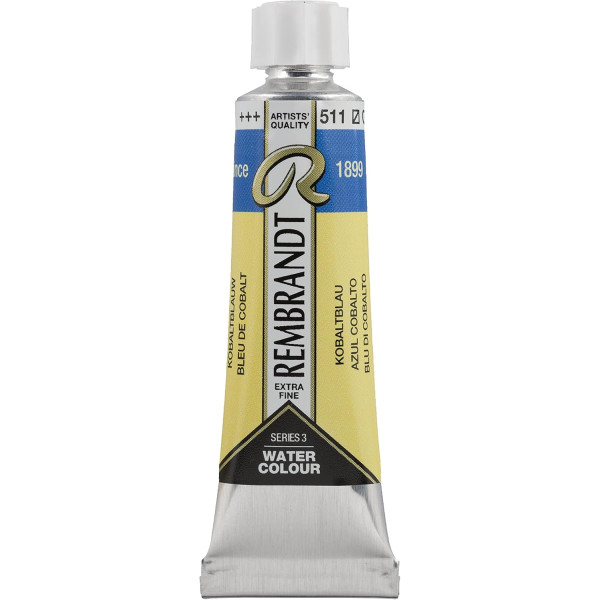 photo-Peinture aquarelle - Extra-fine - Bleu de cobalt - 511 - Rembrandt - Tube 10ml