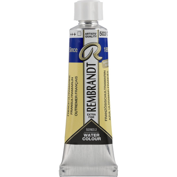 photo-Peinture aquarelle - Extra-fine - Outremer français - 503 - Rembrandt - Tube 10ml