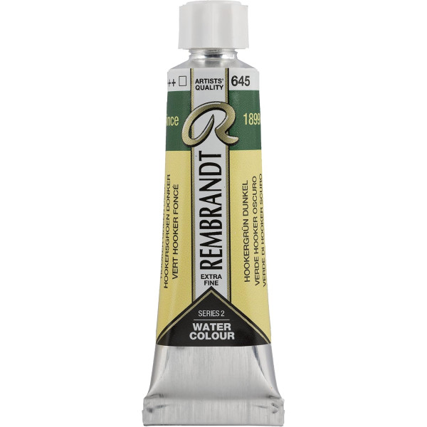 photo-Peinture aquarelle - Extra-fine - Vert hooker foncé - 645 - Rembrandt - Tube 10ml