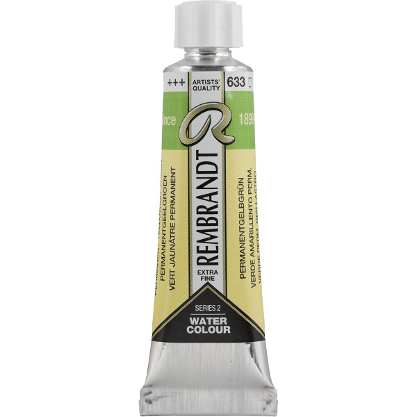 photo-Peinture aquarelle - Extra-fine - Vert jaune permanent - 633 - Rembrandt - Tube 10ml