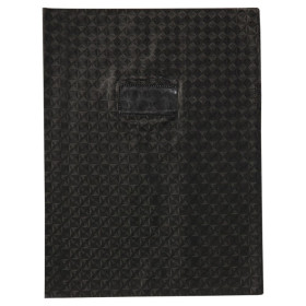 photo-Protège-cahier - Noir - 24x32cm - Grand cahier - Plastique souple - Porte-étiquette