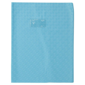 photo-Protège-cahier - Bleu clair - 24x32cm - Grand cahier - Plastique souple - Porte-étiquette