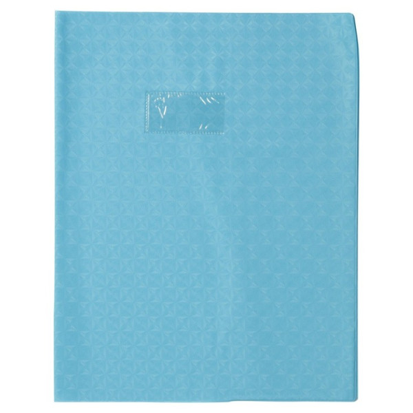 photo-Protège-cahier - Bleu clair - 24x32cm - Grand cahier - Plastique souple - Porte-étiquette