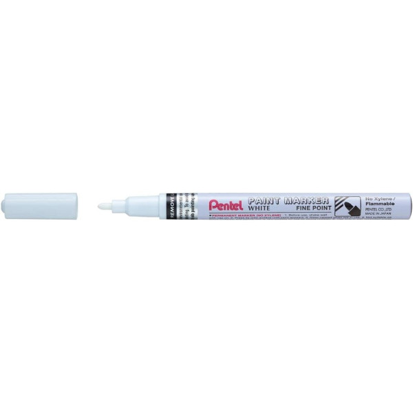 photo-Marqueur - Permanent - Blanc - Pointe ronde fine - Encre peinture - Tous supports - Pentel Paint Marker