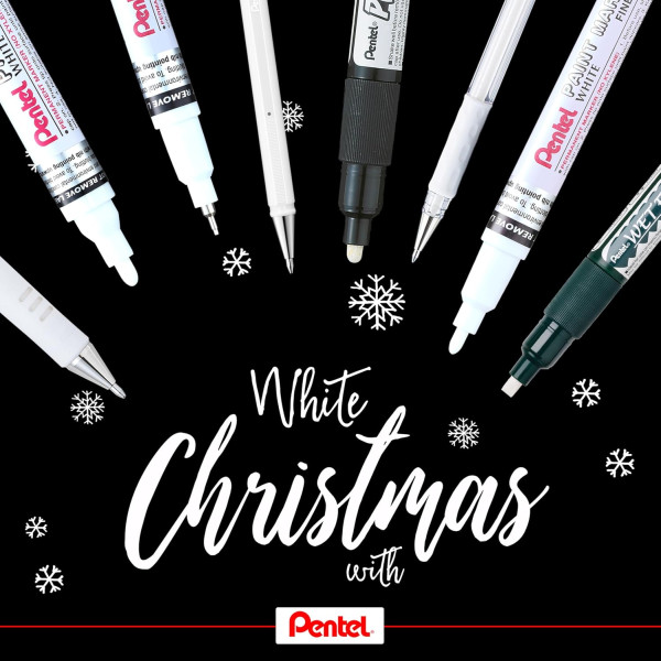 Marqueur - Permanent - Blanc - Pointe ronde moyenne - Encre peinture - Tous supports - Pentel Paint Marker