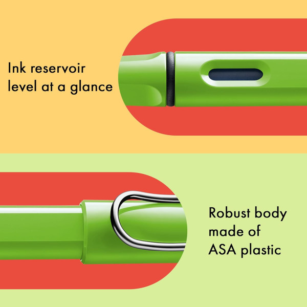 Stylo plume - Mine large B - Droitier - LAMY - Safari - Vert - Rechargeable