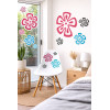 Stickers - Muraux - Autocollants - Repositionnables - Motifs fleurs colorés - Décoration