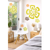 Stickers - Muraux - Autocollants - Repositionnables - Motifs fleurs colorés - Décoration