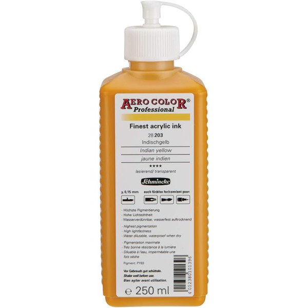 photo-Encre acrylique - Extra-fine - Jaune indien - 28 203 - Aéro Color Pro - Schmincke