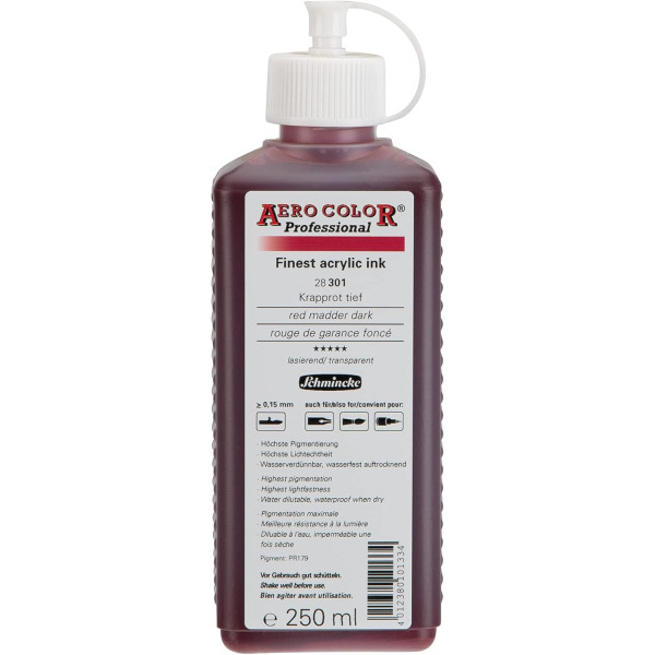 photo-Encre acrylique - Extra-fine - Rouge de Garance - 28 301 - Aéro Color Pro - Schmincke