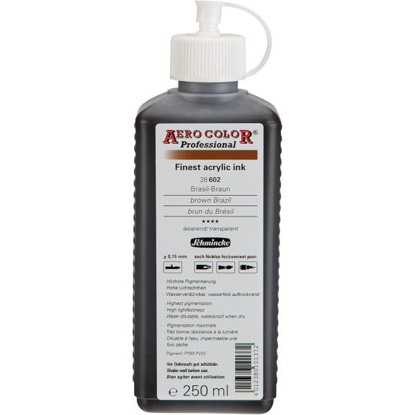 photo-Encre acrylique - Extra-fine - Brun du Brésil - 28 602 - Aéro Color Pro - Schmincke