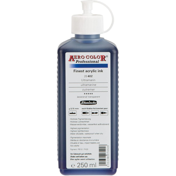 photo-Encre acrylique - Extra-fine - Outremer - 28 402 - Aéro Color Pro - Schmincke