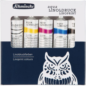 photo-Encres pour linogravure - Extra-fine - 5 couleurs - Tubes de 20ml - Schmincke