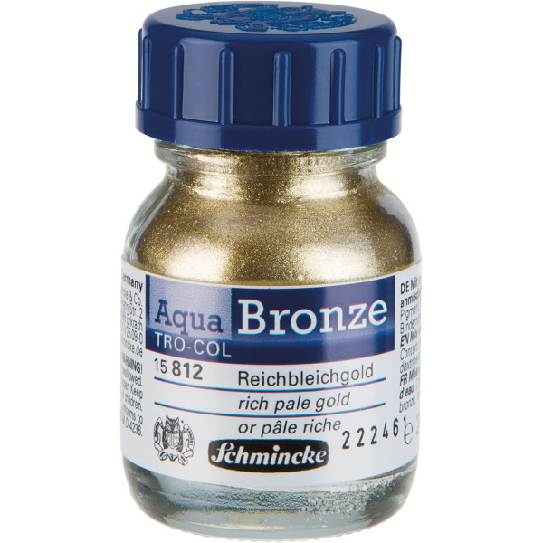 photo-Pigment - Or pâle riche - Schmincke Aqua Bronze - Pour aquarelle et gouache - 20ml