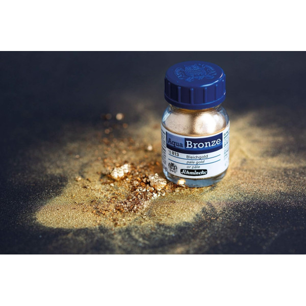Pigment - Or pâle riche - Schmincke Aqua Bronze - Pour aquarelle et gouache - 20ml
