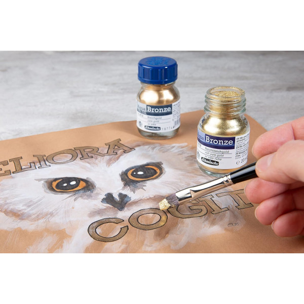 Pigment - Or pâle riche - Schmincke Aqua Bronze - Pour aquarelle et gouache - 20ml
