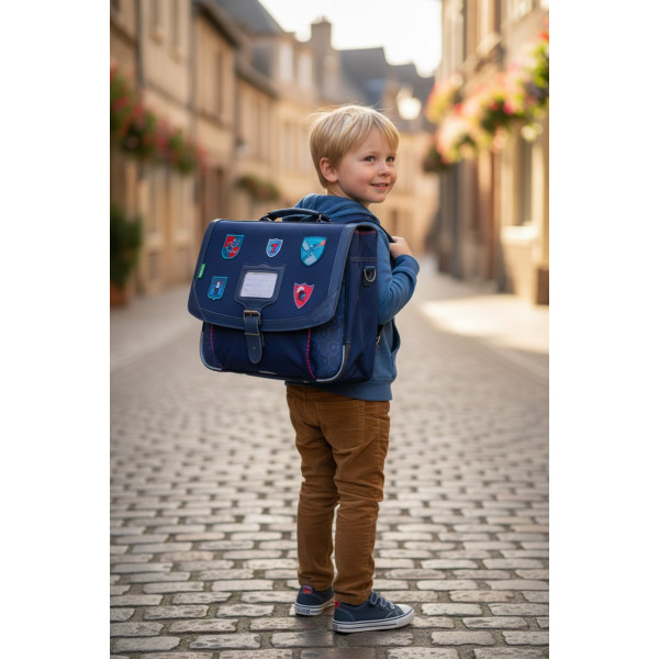Cartable - Tann's - Bleu marine - Primaire - 35x27x14,5cm - Lancelot