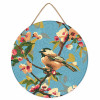 photo-+Diamond painting - Support disque en bois - Modèle oiseau sur branche - 30cm diamètre - Figured'Art