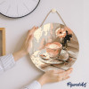 Diamond painting - Support disque en bois - Modèle café du matin - 30cm diamètre - Figured'Art