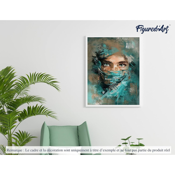 Peinture par numéro - Regard envoutant - 40x50cm - Toile + pinceaux + peinture - Intermédiaire - Figured'Art