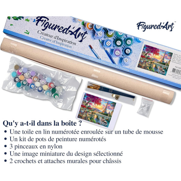 Peinture par numéro - Regard envoutant - 40x50cm - Toile + pinceaux + peinture - Intermédiaire - Figured'Art
