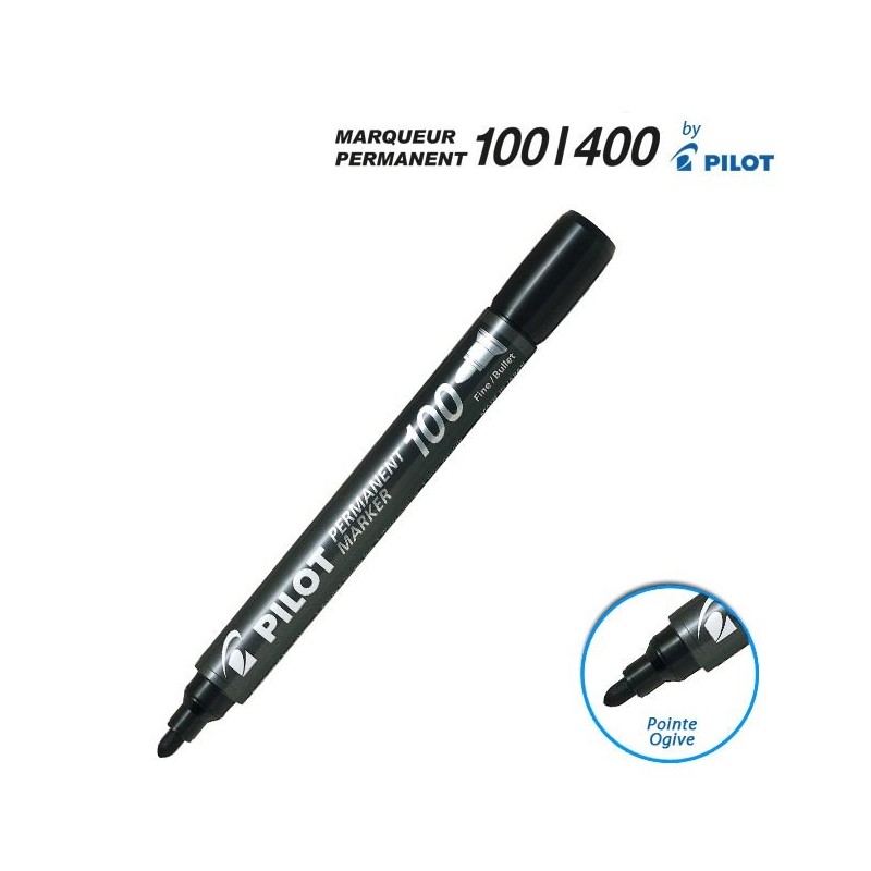 Marqueur Permanent 100 Noir Pointe ogive Pilot pas cher