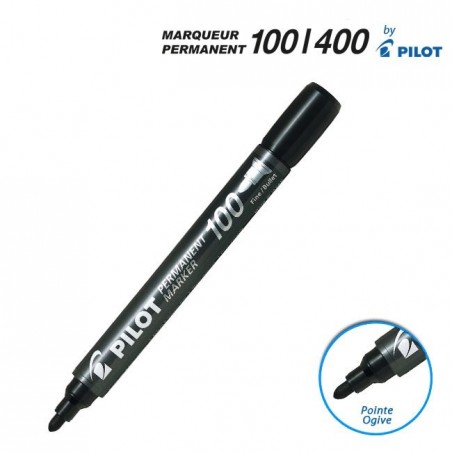 Marqueur Permanent 100 Noir Pointe ogive Pilot pas cher