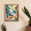 Peinture par numéro - Affiche Lisbonne vintage - 40x50cm - Toile tendue + pinceaux + peinture - Intermédiaire - Figured'Art