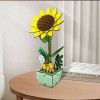 Maquette - 3D - Puzzle - 74 Pièces en bois - Tournesol en pot - 9,4x7,9x21cm - Figured'Art