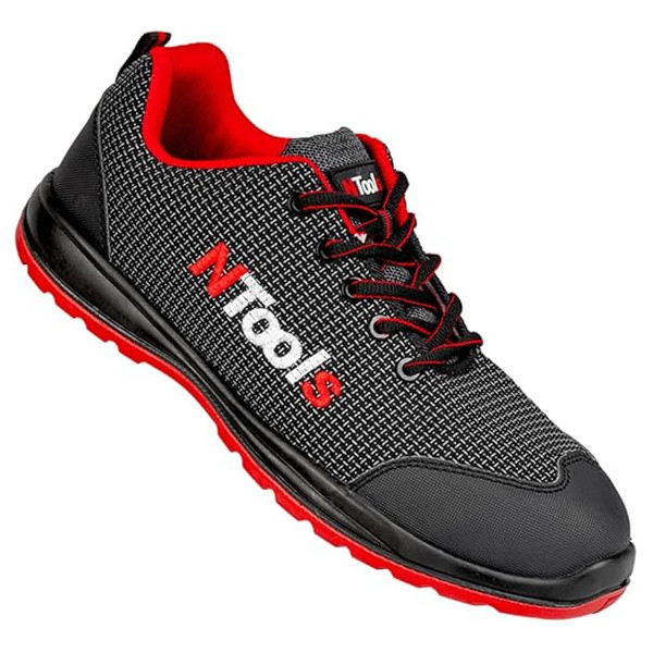 Chaussures de sécurité - Taille 41 - Noir/Rouge - Norme EN ISO 20345 - Légères - Confortables