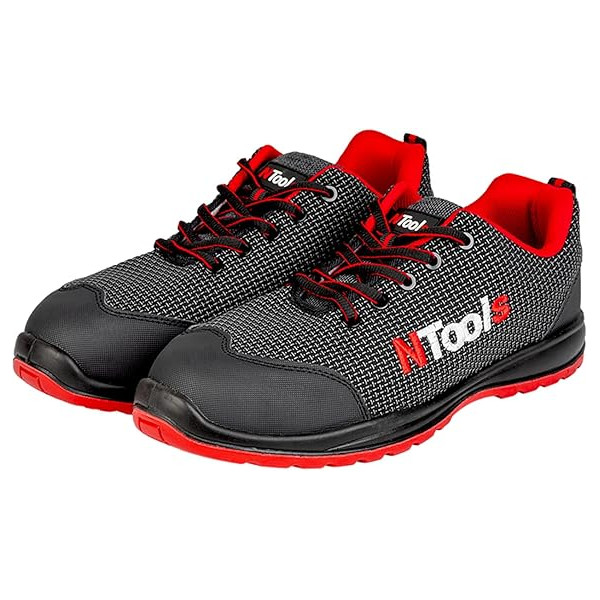 photo-Chaussures de sécurité - Taille 42 - Noir/Rouge - Norme EN ISO 20345 - Légères - Confortables