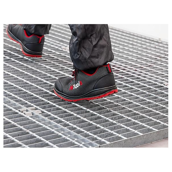 Chaussures de sécurité - Taille 42 - Noir/Rouge - Norme EN ISO 20345 - Légères - Confortables
