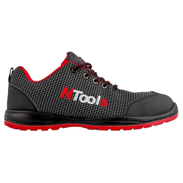 Chaussures de sécurité - Taille 44 - Noir/Rouge - Norme EN ISO 20345 - Légères - Confortables