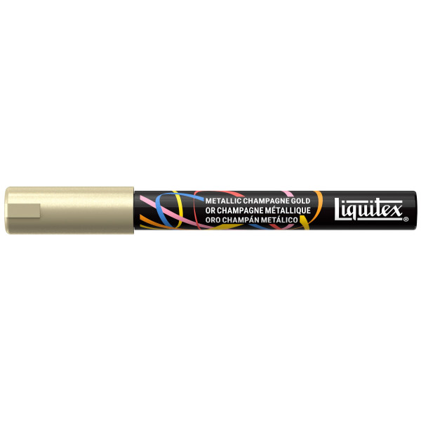 photo-Marqueur - Peinture acrylique - Or champagne métallique - Pointe ronde 2mm - Toutes surfaces - Liquitex