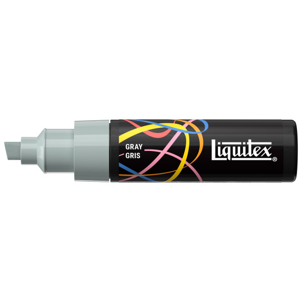 Marqueur - Peinture acrylique - Gris - Pointe biseautée 8mm - Toutes surfaces - Liquitex