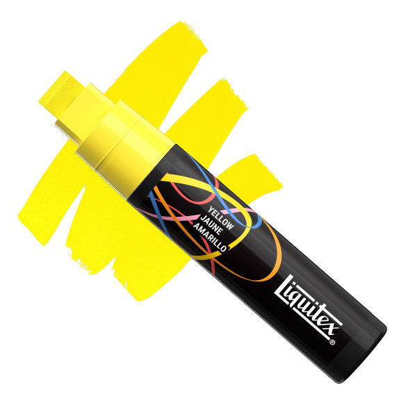Marqueur - Peinture acrylique - Jaune - Pointe biseautée 15mm - Toutes surfaces - Liquitex