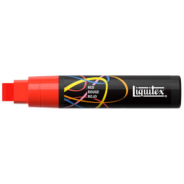 Marqueur - Peinture acrylique - Rouge - Pointe biseautée 15mm - Toutes surfaces - Liquitex