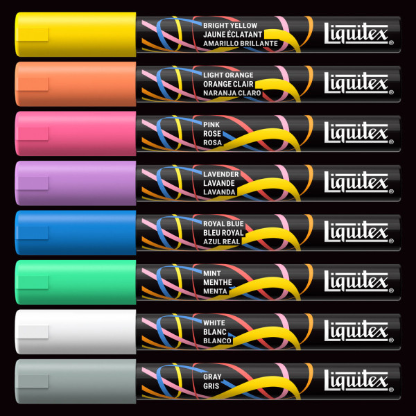 Marqueurs - Peinture acrylique - Couleurs paysage de rêve - Pointe ronde 2mm - Lot de 8 - Liquitex